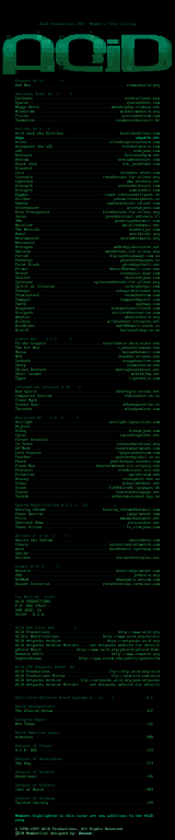 August 1997 Member/Site Listing by ACiD Staff