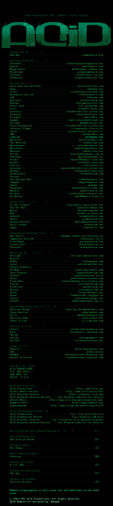 October 1997 Member/Site Listing by ACiD Staff