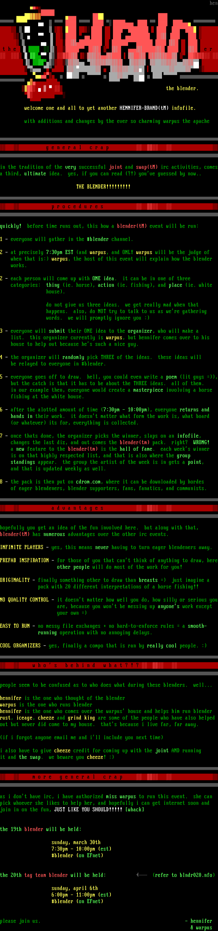 info by hen/warp