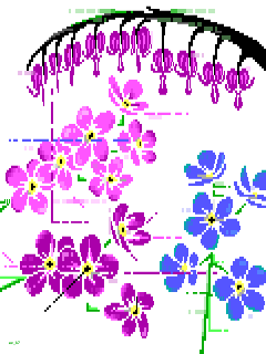 Forget-me-not and bleeding heart by Whazzit