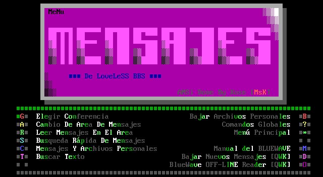 LoveLess Messages Menu by Xose